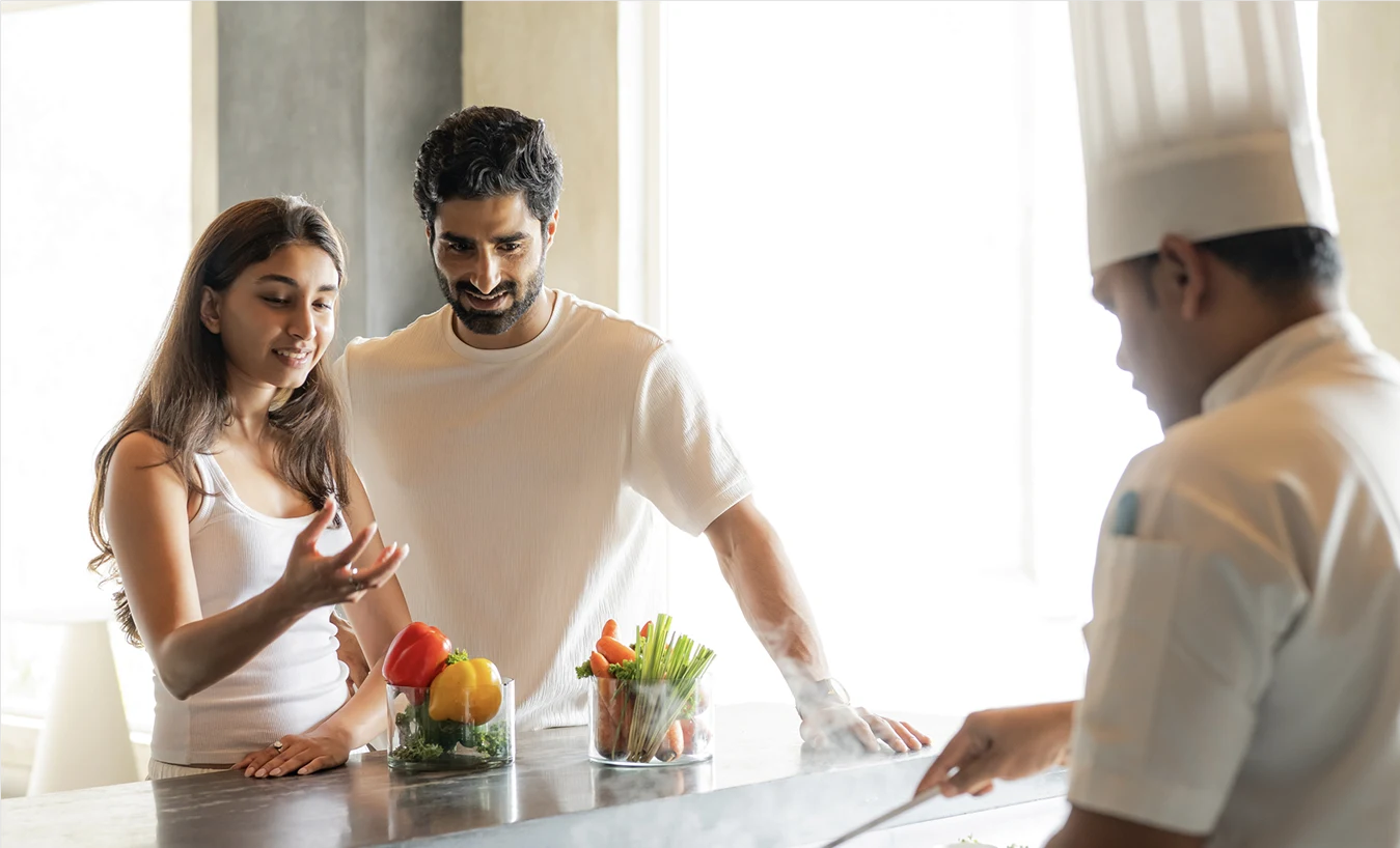 Chef and team in healing kitchen